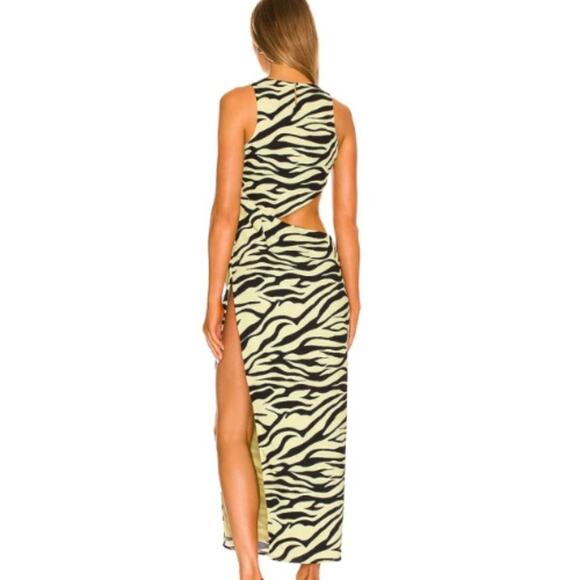 superdown Ivana Cut Out Maxi in Green Zebra NWT Size Small - Picture 2 of 3